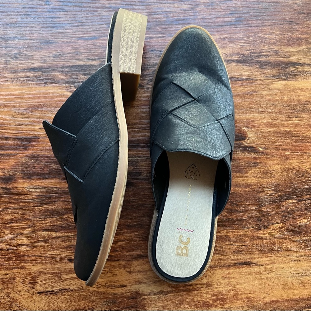 Vegan BC footwear black woven mules